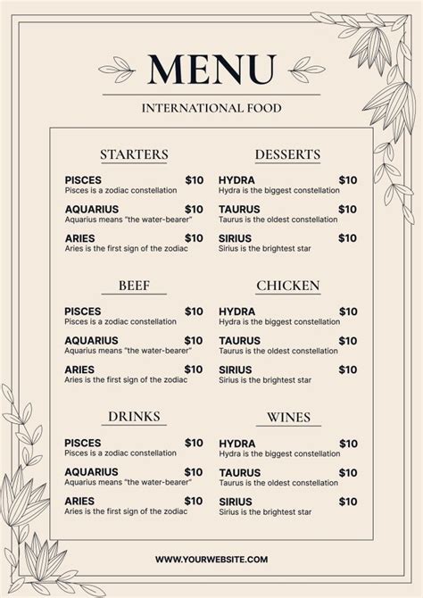 Customize 17,457+ Menus Templates Online .